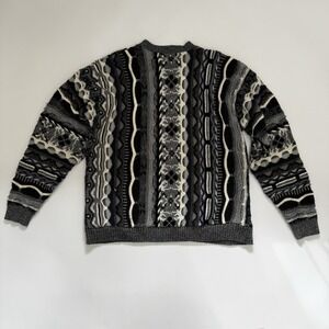 Vintage 90's Protege Collection Coogi Style 3D Knit Sweater XL Biggie Cosby